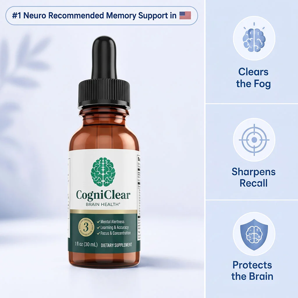 Woman taking CogniClear drops under her tongue