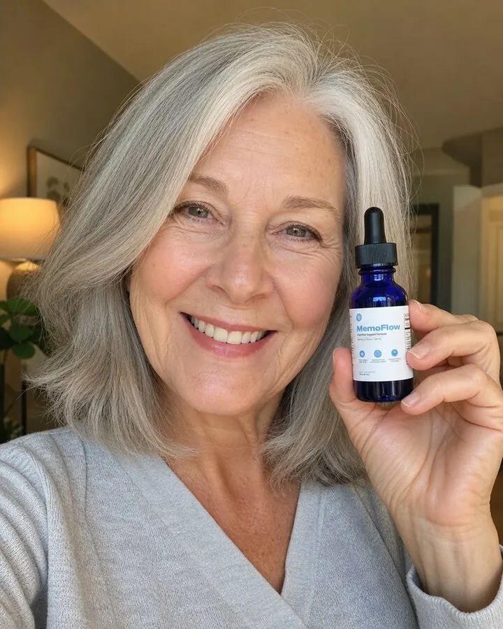 Eleanor P., 68 — CogniClear customer holding her bottle