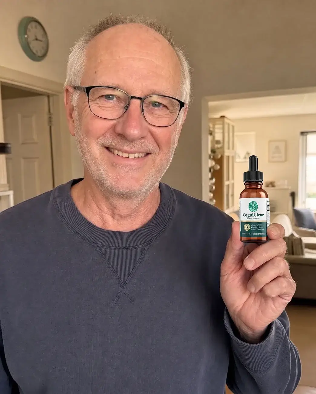 Walter H., 71 — CogniClear customer holding his bottle